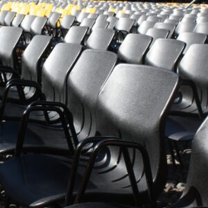 Empty seats at open-air cinema